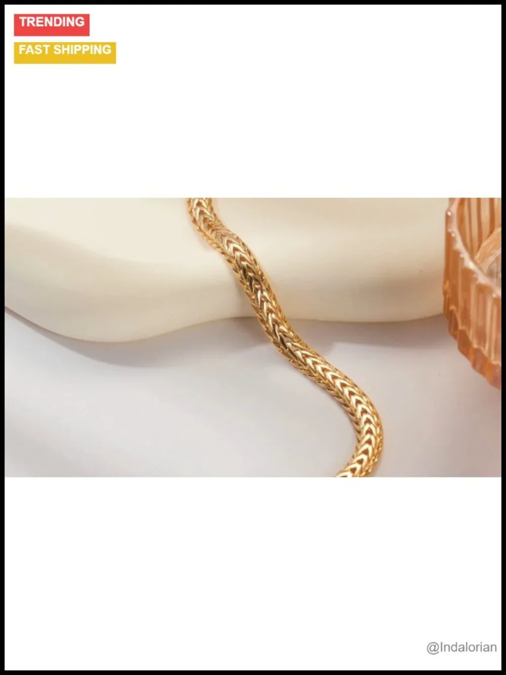 14K Gold Plated Foxtail Chain Bracelet Lobster Clasp Dainty Stackable